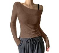 WWricotta Top in Rete Trasparente con Spalle Scoperte, Maniche Lunghe, Camicie Trasparenti da Donna, Outfit per Feste e Club