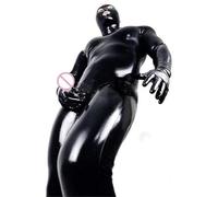 WWricotta Tuta in Pelle Nera da Prigioniero per Discoteca, da Uomo, da palco, DS, Cosplay, da Discoteca