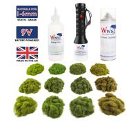 WWS Applicatore Pro Grass Micro Kit 4 Stagioni con Colla- Modellismo Diorama