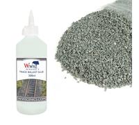 WWS Kit 1kg Pietrisco & 500ml Colla per Massicciata - Grigio Scuro Fine