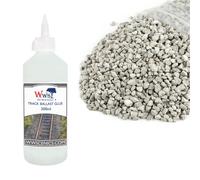 WWS Kit 500g Pietrisco & 250ml Colla per Massicciata - Grigio Chiaro Medio