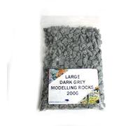 WWS War World Scenics WWScenics Rocce Grigio Scuro Grandi 2-5mm | 200g | Modellismo Materiali Paesaggio Scenario Wargame Terrain