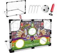 WwuHua Porta da calcio da giardino 2 in 1 porta da calcio, regalo per ragazzi e ragazze, porta da calcio portatile, porta da calcio per bambini all'aperto con 4 ancoraggi per allenamento e tempo