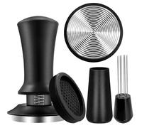 WwuHua Tamper 51 mm, Wdt Tool Espresso, Tamper con base Ripple, strumento Wdt da 0,4 mm con 8 aghi per espresso, set da barista per barista, set di accessori per stazione di tamper