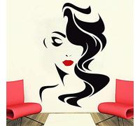 wwwff Adesivo murale salone di bellezza per donna labbra rosse, rosso, PVC, Glamour, adesivo murale, per pareti interne o vetrine, 57x85 cm
