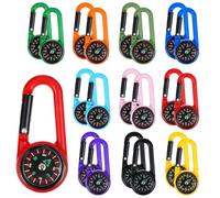 WWYSSZ 20 Pezzi Multicolore Bussola Portachiavi, Moschettone Bussola Bambini, Moschettoni per Bussole Mini, per Navigazione, Attività All'Aperto, Campeggio, Regalo per Bambini, Escursioni, Viaggi
