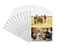 WWYSSZ 30 Pack 120 Tasche Bustine per Foto, Buste Trasparenti Anelli A4, per A5 Foto Sleeve Porta Cartoline per Raccoglitore a 2/3/4 Anelli Album Fotografico,2 Scomparti su Entrambi i Lati 213X152 mm