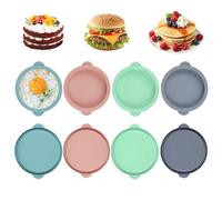 WWYSSZ 8 Pezzi Stampo Tondo in Silicone da 4 Pollici, 10 cm Stampo Pancake Friggitrice ad Aria, Stampi per Uova Friggitrice ad Aria, per Dolci per Sandwich All'uovo,Hamburger,Cupcake,Pancake e Crepes