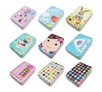 WWYSSZ 9 Pezzi Mini Scatole Rettangolari Metallo, Multicolore Contenitore Metallo Piccola Scatola Vuote di Latta con Coperchio, per Caramelle, Chiavi, Pillole, Piccoli Oggetti, 9x6,5x2,5cm, cartoon