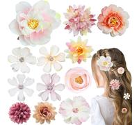 WWZ889 12 fermagli per capelli a forma di fiore, per donne e ragazze, fermagli per capelli a forma di rosa, fermagli per capelli da donna, stile bohémien, da sposa, per matrimoni