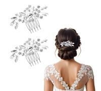 WWZ889 2 pettini per capelli da sposa con cristalli scintillanti, accessori per capelli da sposa per spose e damigelle d'onore