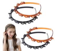 WWZ889 4 fasce con clip con 8 clip ciascuna, frangia per acconciature, forcine per capelli, strumento per trecce dentate multistrato, accessori per capelli, regalo per donne e ragazze (2 marroni + 2