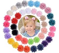 WWZ889 40 fermagli per capelli in chiffon da 5,1 cm, completamente foderati, antiscivolo, accessori per capelli per ragazze, neonati, neonati, regali per bambini