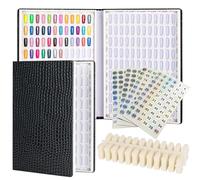 WWZ889 Acycoin2A - 216 colori professionali per unghie, con 240 punte e numero di smalto per unghie, etichetta adesiva (nero)