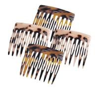 WWZ889 Pettine laterale per capelli francesi, piccolo pettine per capelli francese, decorativo, forte tenuta, per donne e ragazze, 4 pezzi (guscio di tartaruga, leopardo)