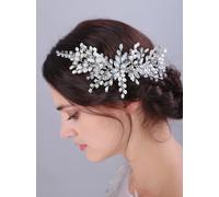 WWZ889 Pettine per capelli da sposa con perle e cristalli, accessorio per capelli da sposa, per donne e ragazze