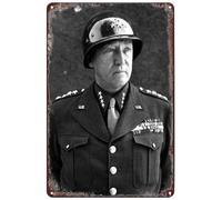 WXAOLEBE General George S. Patton, poster in metallo con storia militare, decorazione artistica da parete per casa, bar, pub, club, caffetteria, soggiorno, veterani, regalo, 20,3 x 30,5 cm