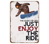 WXAOLEBE Poster in metallo retrò con scritta in lingua inglese "Ski The Secret Of Life? Just Enjoy The Ride", per casa, bar, cucina, garage, caffetteria, grotta, poster decorativo, 30,5 x 20,3 cm
