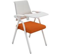 Pratiche Sedie Pieghevoli Per Ufficio, Sedia Da Conferenza Con Scrittoio, Sedia Da Allenamento Portatile Per La Scuola, Comoda Sedia Da Pranzo Pieghevole(Orange)