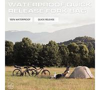 WXCHISU Borsa per Forcella Anteriore per Bici, Staffa di Montaggio a Blocco Rapido, Custodia per Ciclismo Impermeabile per Accessori, Grado IP64, di Fissaggio a 3 Punti con (Nera)