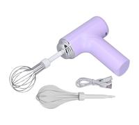 WXCHISU Frullino per le uova elettrico Sbattitore manuale senza fili Frusta per uova portatile per condimenti per insalata e panna (Viola)