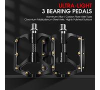 WXCHISU Pedali Bici per Bici da Montagna da Strada, Lega di Alluminio Leggera, Filettatura da 14 mm, Superficie Alta Lucida, Design Ampio del battistrada, Albero in Acciaio al (Grigio scuro)