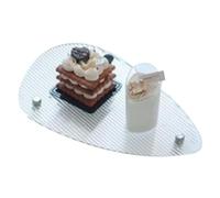 WXCHISU Vassoio da toilette in Acrilico, Vassoio da Portata Moderno Trasparente per esposizione di Gioielli, Organizzatore per tavolino per Alimenti con Piedi Stabili, Accessorio (Forma a conchiglia