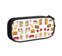 WXCJWD Astuccio per matite con hamburger e patatine fritte per grande astuccio semplice multifunzionale per ufficio