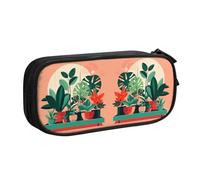 WXCJWD Astuccio per matite con piante verdi in vaso, grande, semplice, multifunzionale, per ufficio