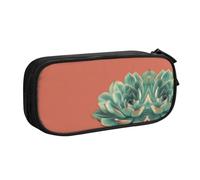 WXCJWD Astuccio per matite succulente di colore puro di sfondo per grande astuccio multifunzionale semplice per l'ufficio