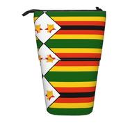 WXCJWD Astuccio porta trucchi e cancelleria con bandiera dello Zimbabwe, telescopico, retrattile, adatto per ambienti di ufficio