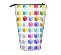 WXCJWD Astuccio portatile per trucchi e cancelleria, con cubi colorati, telescopico, retrattile, adatto per ambienti in ufficio