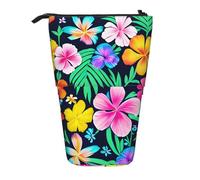 WXCJWD Astuccio portatile per trucchi e cancelleria con fiori colorati, telescopico, retrattile, adatto per ambienti in ufficio