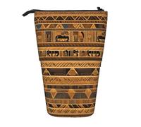 WXCJWD Astuccio telescopico retrattile per matite con affreschi egiziani, astuccio portatile per trucchi e cancelleria, adatto per ambienti di ufficio