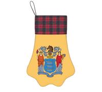 WXCJWD Bandiera del Congo Calze di Natale Ornamenti Sacchetti di Caramelle per la Famiglia Vacanze Party Decorazioni Albero di Natale., Bandiera del New Jersey, One Size
