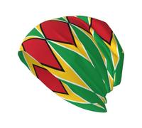 WXCJWD Bandiera della Guyana Cappello lavorato a maglia alla moda per adulti è elastico e adatto per corsa, passeggiate, ciclismo e uso quotidiano. Nero