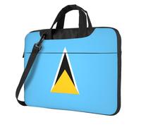 WXCJWD Bandiera di Santa Lucia per computer portatile e tablet, design elegante, tessuto resistente e idrorepellente, business casual, Nero , 14 inch