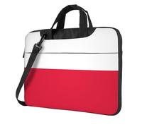 WXCJWD Bandiera polacca per computer portatile e tablet, design elegante, tessuto resistente e idrorepellente, business casual, Nero , 14 inch