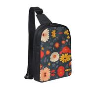 WXCJWD Beetles allineato borse a tracolla per donne uomini borsa a tracolla alla moda Bakpack casual petto borsa con tracolla convertibile., Alcuni bellissimi fiori, Taglia unica