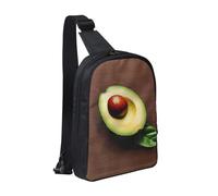 WXCJWD Beetles allineato borse a tracolla per donne uomini borsa a tracolla alla moda Bakpack casual petto borsa con tracolla convertibile., Foglie verdi e frutti verdi, Taglia unica