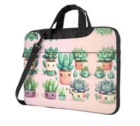 WXCJWD Bel computer portatile e tablet con piante grasse, design elegante, tessuto resistente e idrorepellente, business casual, Nero , 13 inch