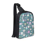 WXCJWD Bella borsa a tracolla con sfondo blu per donne e uomini borsa a tracolla alla moda Bakpack casual con tracolla convertibile., Graziosa volpe, Taglia unica