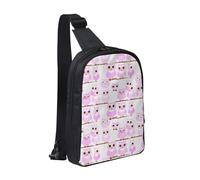 WXCJWD Bella borsa a tracolla con sfondo blu per donne e uomini borsa a tracolla alla moda Bakpack casual con tracolla convertibile., Simpatico gufo., Taglia unica