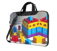 WXCJWD Blocchi colorati per laptop e tablet, design elegante, tessuto resistente e idrorepellente, business casual, Nero , 13 inch