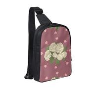 WXCJWD Borsa a tracolla con bandiera israeliana per donne e uomini, borsa a tracolla alla moda Bakpack casual con tracolla convertibile., Rosa Bianca dell'Amore, Taglia unica