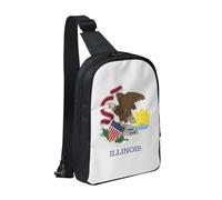 WXCJWD Borsa a tracolla con bandiera italiana per donne e uomini alla moda borsa a tracolla Bakpack casual con tracolla convertibile., Bandiera dello stato dell'Illinois, Taglia unica