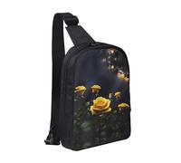 WXCJWD Borsa a tracolla con ragni tropicali della foresta pluviale per donne e uomini alla moda borsa a tracolla Bakpack casual con tracolla convertibile., Belle Rose Gialle, Taglia unica