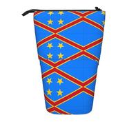 WXCJWD Borsa per trucchi e cancelleria con bandiera del Congo, telescopica, retrattile, portatile, adatta per ambienti di ufficio