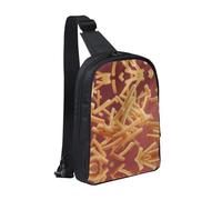 WXCJWD Borse a tracolla con gatto serio per donne e uomini alla moda borsa a tracolla Bakpack casual con tracolla convertibile., Patatine fritte gettate in aria, Taglia unica