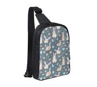 WXCJWD Borse a tracolla etniche tribali africane per donne uomini borsa a tracolla alla moda Bakpack casual borsa toracica con tracolla convertibile., Carino coniglietto dei, Taglia unica